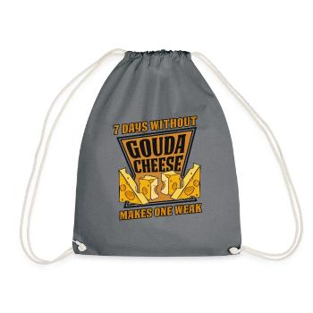 7 Tage ohne Gouda machen einen schwachen Maker Queso - Turnbeutel - Grau - Vorne
