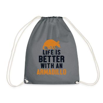 La vie est meilleure avec un tatou rose fée amoureux - Sac de sport léger - gris - Devant