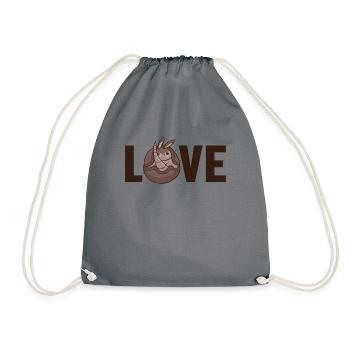 Armadillo Love Pink Fairy Chlamyphoridae - Drawstring Bag - grey - Front