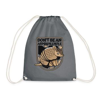 Don't Be An Armadillhole Pink Fairy - Drawstring Bag - grey - Front