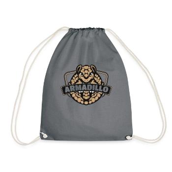 Armadillo Pink Fairy Cingulata Chlamyphoridae - Drawstring Bag - grey - Front