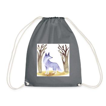 blue-grey fox - little vixen - fantasy motif - Drawstring Bag - grey - Front