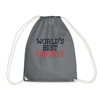 World's Best Trucker Trucker Legends Truckie - Drawstring Bag - grey - Front
