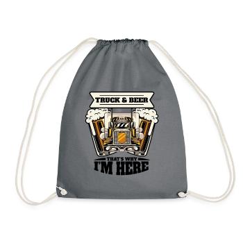 Camions et bière C'est pourquoi je suis ici Camionneur Camion - Sac de sport léger - gris - Devant