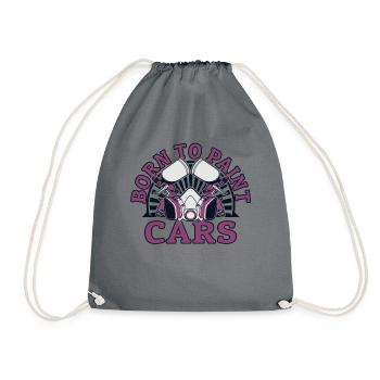Born To Paint Cars Automotive Vehicle Car Spray - Drawstring Bag - grey - Front