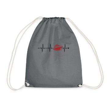Cruising Vacation Heartbeat Cruise Ship Cruise - Drawstring Bag - grey - Front