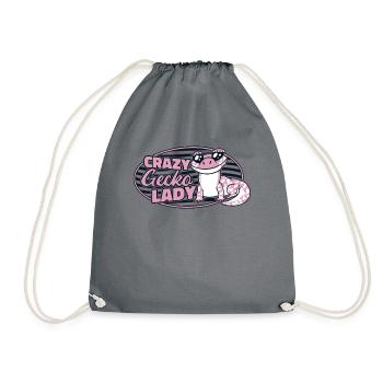 Gecko fou Lady lézard Gekkota léopard à crête - Sac de sport léger - gris - Devant