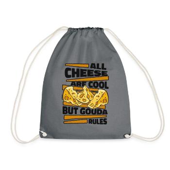All Cheese Are Cool But Gouda Rules Maker Queso - Drawstring Bag - grey - Front