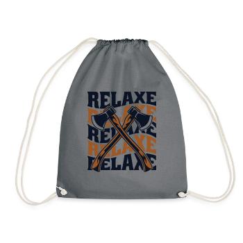 Relax Axe Throwing Game Competition Professional - Drawstring Bag - grey - Front