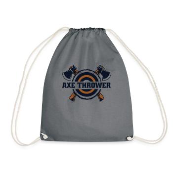 Axe Thrower Axe Throwing Game Competition Axe - Drawstring Bag - grey - Front