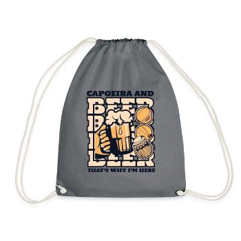 Capoeira And Beer That's Why I'm Here Ginga Dance - Drawstring Bag - grey - Front