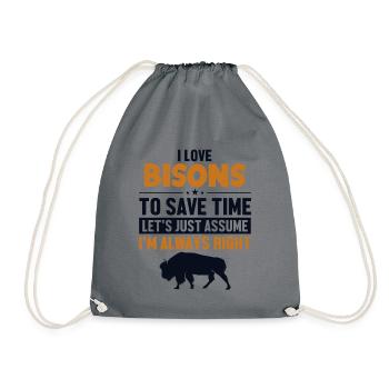 Bison Supposons que j’ai raison Buffalo Américain - Sac de sport léger - gris - Devant
