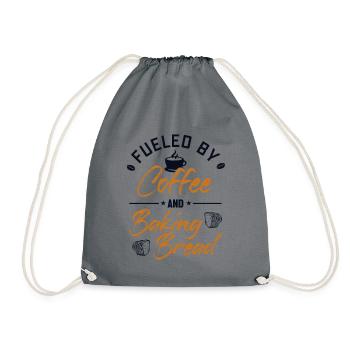 Alimenté par le café et la cuisson de la pâte à pain - Sac de sport léger - gris - Devant