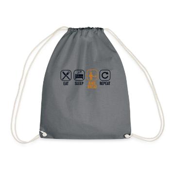 Mangez Dormez Cuire du pain Répétez l’amateur de pâte à pain - Sac de sport léger - gris - Devant