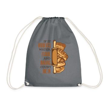 Comptez-moi dans la pâte à pain Machine à pain Bread Queen - Sac de sport léger - gris - Devant