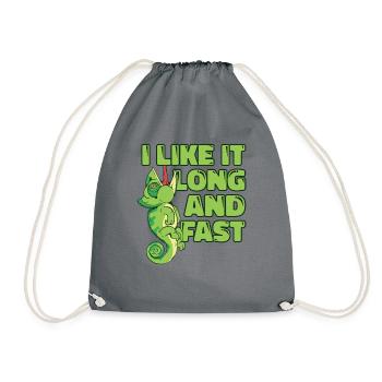 I Like It Long And Fast Veiled Panther Lover - Drawstring Bag - grey - Front