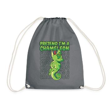 Pretend I'm A Chameleon Veiled Panther Lover - Drawstring Bag - grey - Front