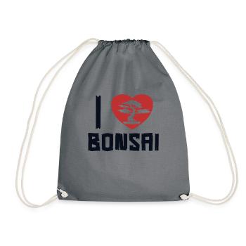 I love Bonsai Bonsai Pots Penjing Indoor Bonsai - Drawstring Bag - grey - Front
