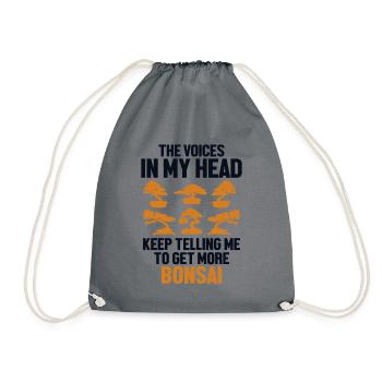 Voices Telling Me To Get More Bonsai Penjing - Drawstring Bag - grey - Front