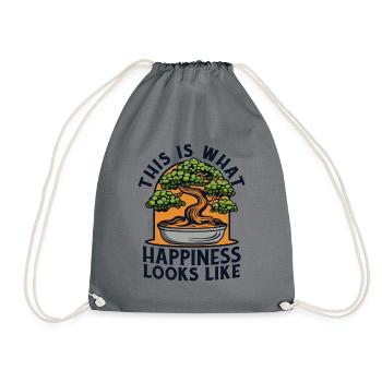 This Is What Happiness Looks Like Penjing Bonsai - Drawstring Bag - grey - Front