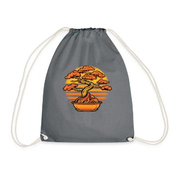 Retro Bonsai Pots Penjing Indoor Bonsai - Drawstring Bag - grey - Front