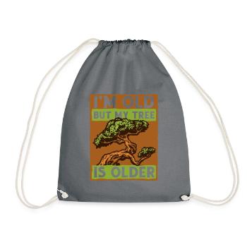 I'm Old But My Tree Is Older Penjing Indoor - Drawstring Bag - grey - Front