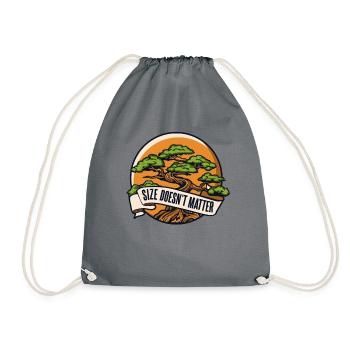 Size Doesn't Matter Indoor Bonsai Bonsai Pots - Drawstring Bag - grey - Front