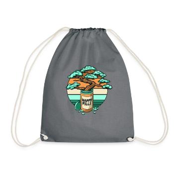 Happy Pills Penjing Indoor Bonsai Bonsai Pots - Drawstring Bag - grey - Front