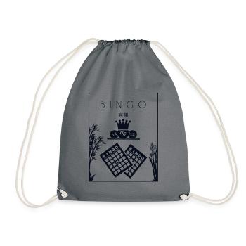 Bingo Chinese Hanzi Professional Caller Daubers - Drawstring Bag - grey - Front