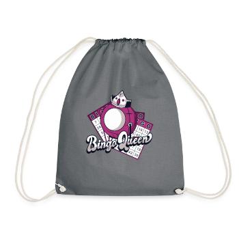 Bingo Queen Professioneller Anrufer Daubers Bingo - Turnbeutel - Grau - Vorne