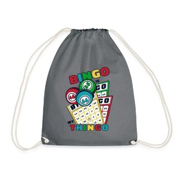 Bingo Is My Thingo Caller Daubers Professional - Drawstring Bag - grey - Front