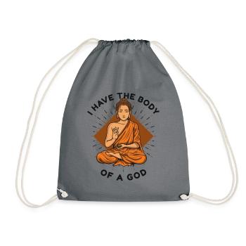 I Have The Body Of A God Buddhist Symbol Statue - Drawstring Bag - grey - Front
