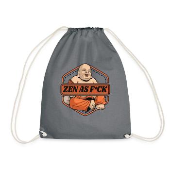 Zen As Fuck Buddhist Symbol Statue Priester Buddhismus - Turnbeutel - Grau - Vorne