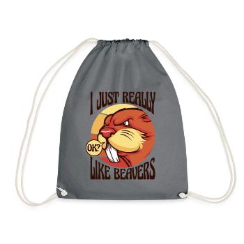 J’aime vraiment les castors d’Amérique du Nord - Sac de sport léger - gris - Devant