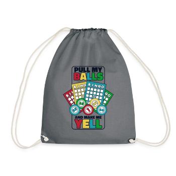 Pull My Balls And Make Me Yell Daubers - Drawstring Bag - grey - Front