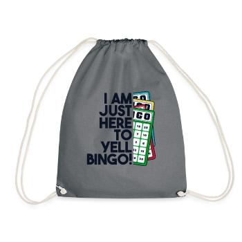 Nur hier, um Bingo zu schreien Professioneller Anrufer - Turnbeutel - Grau - Vorne
