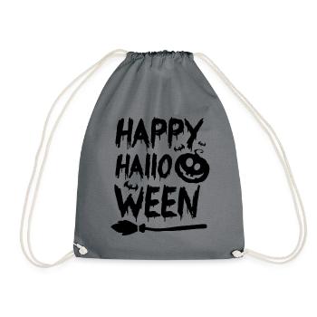 Halloween Lettering Happy Halloween - Drawstring Bag - grey - Front