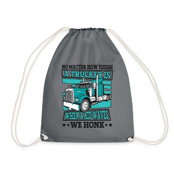 Quand un gamin fait signe de la main, nous klaxonnons Trucker Legends Lover - Sac de sport léger - gris - Devant