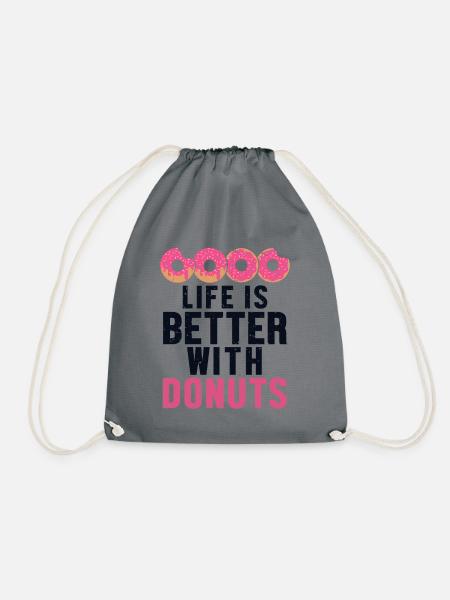 Das Leben ist besser mit Donuts Donuts Glazed Maker - Turnbeutel - Grau
