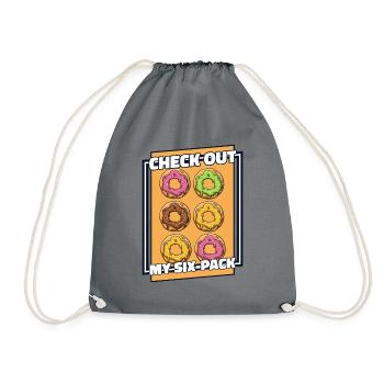 Schauen Sie sich meinen Sixpack Doughnut Glazed Maker Lover an - Turnbeutel - Grau - Vorne