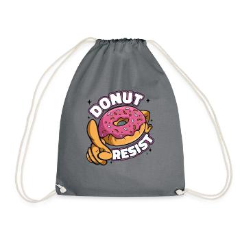 Donut Resist Doughnut Glazed Maker Liebhaber Donut - Turnbeutel - Grau - Vorne