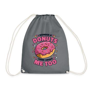 Je me demande si les beignets pensent à moi aussi Beignet - Sac de sport léger - gris - Devant