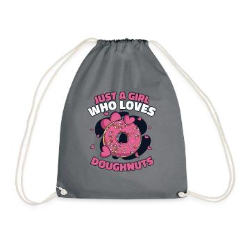 Girl Who Loves Doughnuts Doughnut Maker Glazed - Drawstring Bag - grey - Front