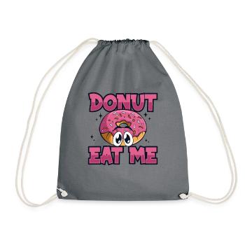 Donut Eat Me Donut, glasiert, Maker, Liebhaber, Donut - Turnbeutel - Grau - Vorne