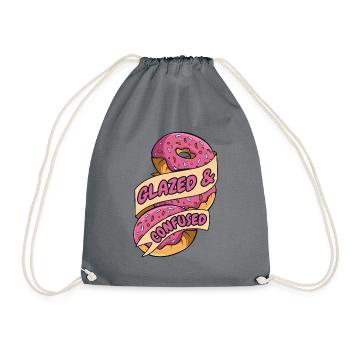 Glasierter und verwirrter Donut-glasierter Maker-Liebhaber - Turnbeutel - Grau - Vorne