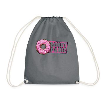 Donut Panic Donut glasierter Maker Liebhaber Donut - Turnbeutel - Grau - Vorne