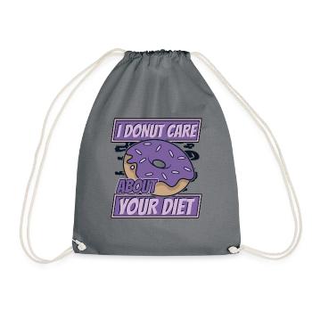 I Donut Care About Your Diet Donut, glasiert - Turnbeutel - Grau - Vorne