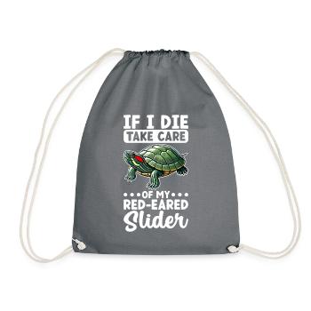 Tortue Tortue à oreilles rouges - Sac de sport léger - gris - Devant