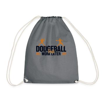 Dodgeball D’abord Travail Ensuite Jeu d’équipe Prisonball - Sac de sport léger - gris - Devant