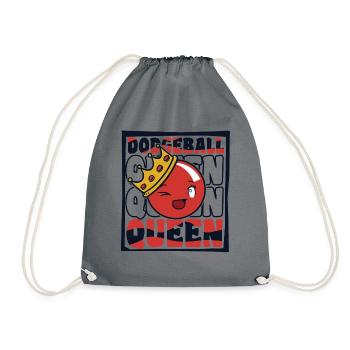 Dodgeball Queen Team Game Prisonball Player - Drawstring Bag - grey - Front